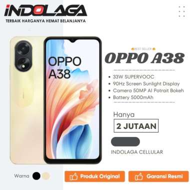 OPPO A38 RAM 4GB+4GB ROM 12GB BERGARANI RESMI 1 TAHUN
