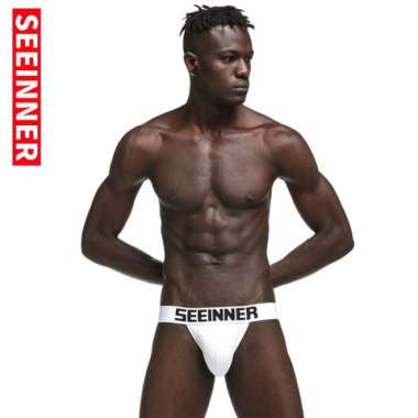 S762 Jockstrap Pria SEEINNER Celana Dalam Pria Men's Jockstrap Putih XXL
