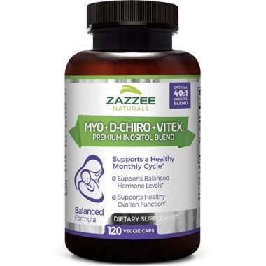 Zazze Myo Inositol + D-Chiro + Vitex Tree Berry 120 Vegan Capsules