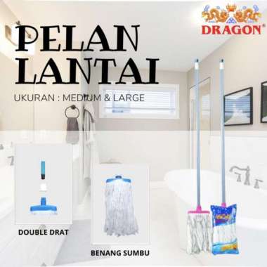 Pel Lantai Dragon Size Medium & Large Pelan Lantai Pel Dragon Kecil Multicolor