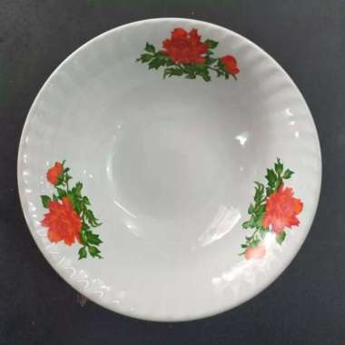 Mangkok Keramik Motif Bunga Classik Murah Mangkok Putih Motif Rose