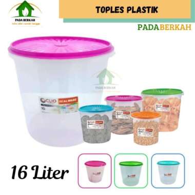 Toples Plastik 16 Liter Toples Makanan Plastik Toples Bulat Besar