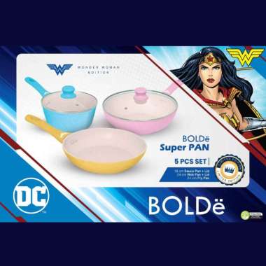 BOLDe Set Wajan Penggorengan / Super Pan Wonder Woman Edition Set 5 pcs