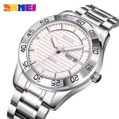 SKMEI Jam Tangan Analog Pria Cowok Cowo Original Murah Anti Air - 9293 putih
