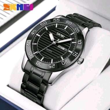 SKMEI Jam Tangan Analog Pria Cowok Cowo Original Murah Anti Air - 9293 blak silver