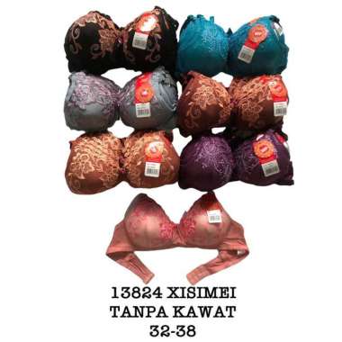 (1pcs) BH Bra perempuan wanita XISSMEI XISIMEI tanpa kawat kait 2 38 Random