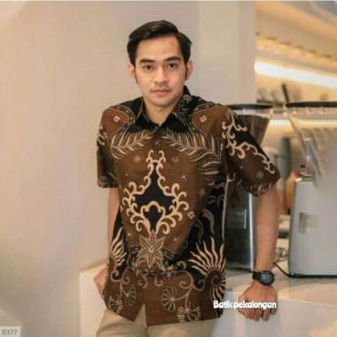 NEW ARRIVAL DISTRO BATIK PRIA BORDIR SOGAN HRB026 BATIKAF Hm kenzo XL