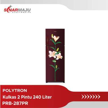 Kulkas 2 Pintu Polytron 240 liter Metallic PRB-287PR PRB287PR PRB 287PR