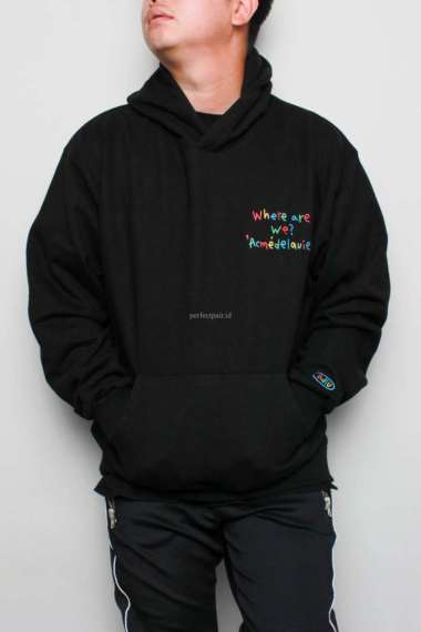 ADLV Colorful Embroidery Black Hoodie 100 % Original 1