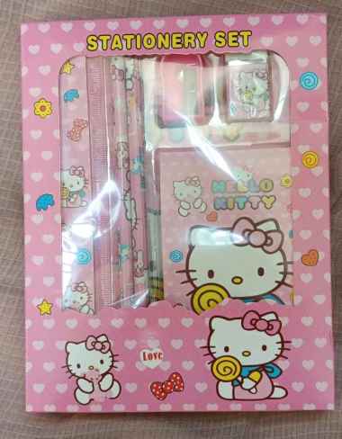 Alat Tulis Set 6IN1 Stationery Set Lucu Karakter Set Perlengkapan Alat Tulis Sekolah Anak-Anak kitty