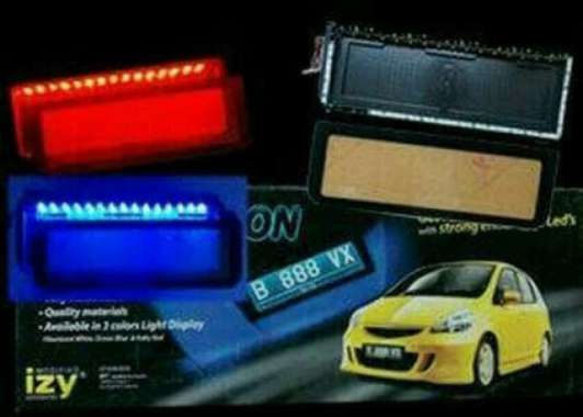 cover plat nomor-tatakan dudukan plat nomor akrilik izy lampu