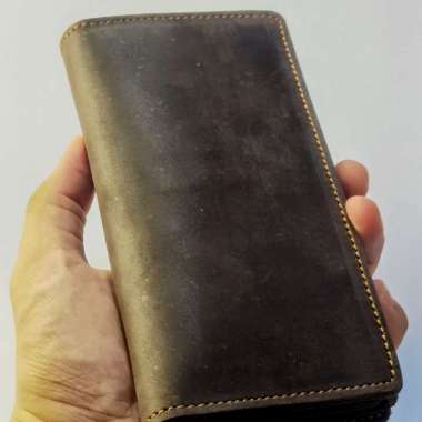 Mivaso Dompet kulit asli Panjang Crazy horse banyak kartu tipe Alice Crazy Horse