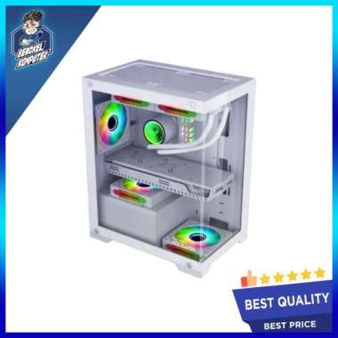 CASING PC ARMAGGEDDON AQUARON WHITE INCLUDE 3 FAN RGB