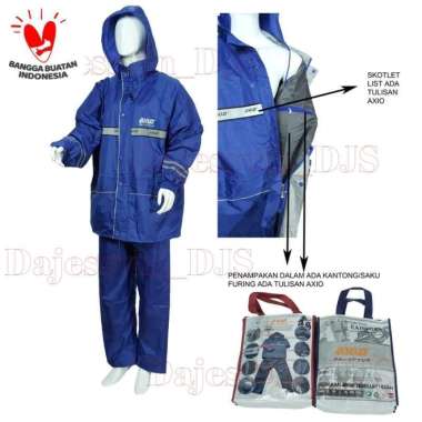 Jas Hujan AXIO / raincoat Axio 882 silver series / Stelan Axio L Biru