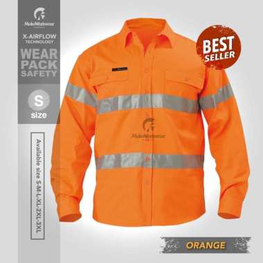 SERAGAM KERJA SAFETY / WEARPACK TAMBANG / BAJU KERJA SAFETY PRIA WANITA ORANGE SMAL MEDIUM LARGE S
