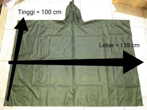 Jas Hujan Ponco Army l Ponco Biway Hijau l Ponco Polos l Mantel Polos