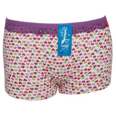 LIDILY - Boyshort Wanita CD L069 | Panty Segiempat Katun Renda