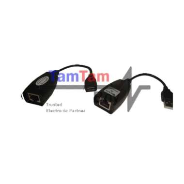 Kabel Adapter Extension USB Male To RJ45 + USB Female To RJ45 Multicolor