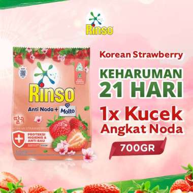 Promo Harga Rinso Anti Noda Deterjen Bubuk + Molto Korean Strawberry 700 gr - Blibli