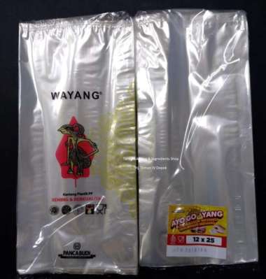 PP 12 X 25 CM MERK WAYANG KANTONG PLASTIK BENING