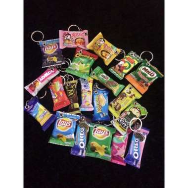 GANTUNGAN KUNCI DAN TEMPELAN KULKAS MINIATUR SNACK GANCI MAKANAN LUCU MAGNET UNIK GANCI SNACK