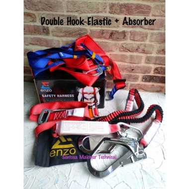 ENZO ABSORBER Full Body Harness Elastic DOUBLE Hook Safety + Tali Dada