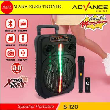 ADVANCE SPEAKER Meeting 12 Inch SERI S-120 / S 120 / S120 Speaker Bluetooth PORTABLE 12 inch + Mic W