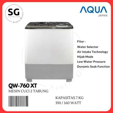 AQUA Mesin Cuci 2 Tabung 7Kg QW-760XT muat HIJAB SERIES