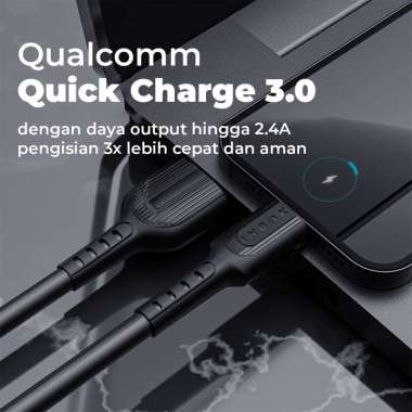 INBOX MM-7 Kabel Data Charger Fast Charging 2.4A MICRO IPHONE TYPE-C LIGHTNING IPHONE PUTIH