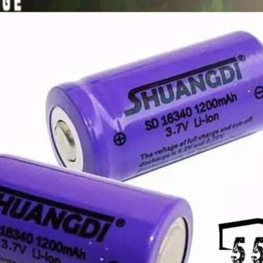 Battery 16340 rechargeable CR123A LR12A 3.7V 1200mAh batrai - BIRU