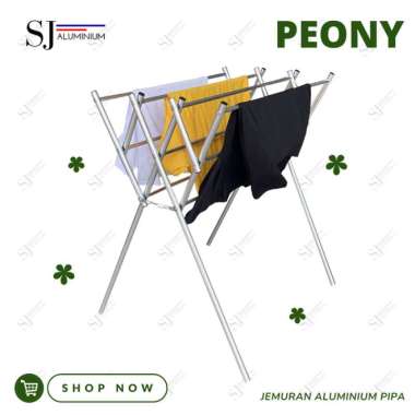 [PEONY] Rak Handuk / Jemuran Pakaian & Baju / Jemuran Bayi Lipat / Jemuran Pipa Aluminium