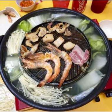 2in1 Bulgogi & Steamboat BBQ Grill Panci shabu hotpot Thai Sukiyaki