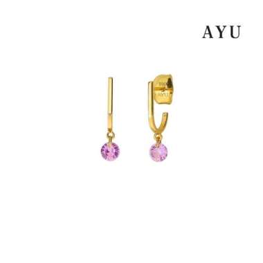 AYU Candy Pop On Gold Hoop Stud 16k Yellow Gold Pastel Pink