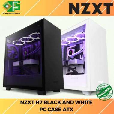 Casing PC NZXT H7 Black dan White | PC Case ATX Putih