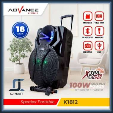 ADVANCE K-1812 Speaker Meeting Portable 18 inch Free 2 MIC Wireless