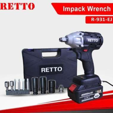 impact wrench retto 198vf 1 batre mesin bor impek buka pasang baut
