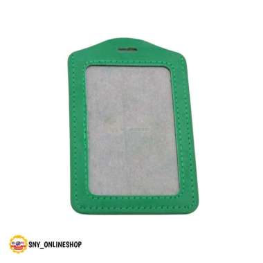 10pcs Tempat ID Card Tempat Kartu ID Kulit Name Tag ID Card Holder Hijau
