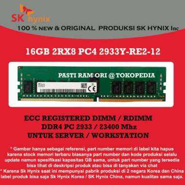 Terbaik Ram Server 16Gb Ddr4 Pc2933 / 23466 Mhz Ecc Registered Sk Hynix 2Rx8 Sale