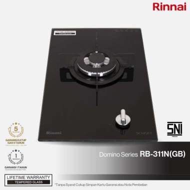 RINNAI RB-311N(GB) Kompor Gas Tanam 1 Tungku (Built In Hob) Domino Series - Glass Black
