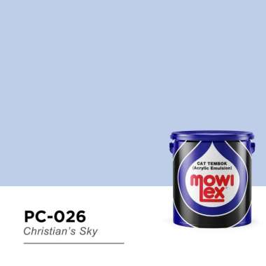Mowilex Emulsion Cat Tembok Interior - NUANSA BIRU (2.5 L) PC-026 Christian's Sky (warna pastel)