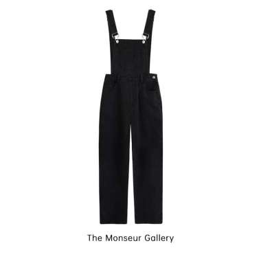ZS The Monseur Gallery Jumpsuit Jeans Wanita Korean Style M Hitam