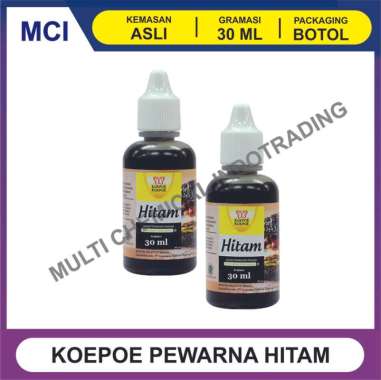 PEWARNA MAKANAN MINUMAN KOEPOE KUPU HITAM 30 ML - 1 DUS 144 PCS