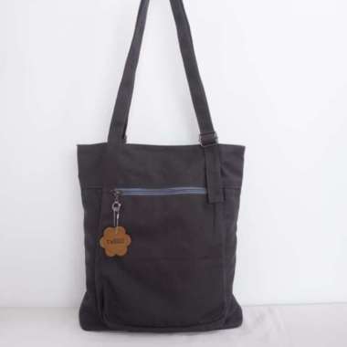 ZS Lala Canvas Totebag - Tweelyforbag - Tas Totebag Wanita - Tas Wanita Dark Grey Canvas