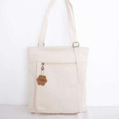 ZS Lala Canvas Totebag - Tweelyforbag - Tas Totebag Wanita - Tas Wanita Broken White Canvas