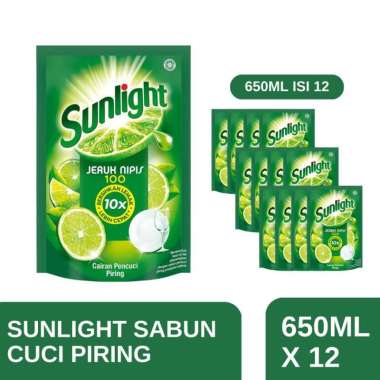 Sunlight Pencuci Piring Lime Pch 700/650Ml