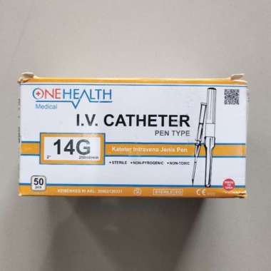 IV Catheter One Health 14 14G / Abocath / Jarum Infus per box Multicolor
