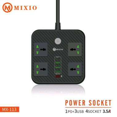 MIXIO 3.5A Power Socket Charger MX-113 1PD+3 USB+4 Socket