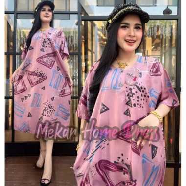 DASTER JUMBO BUSUI DJ MARISA LD 120 KEKINIAN KANCING DEPAN TUJUH LENGAN PENDEK MURAH ADEM RAYON XL X