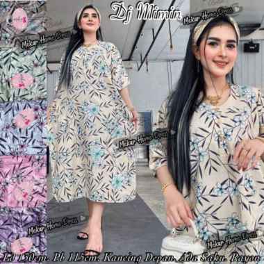 DASTER JUMBO BUSUI DJ MARISA LD 120 KEKINIAN KANCING DEPAN TUJUH LENGAN PENDEK MURAH ADEM RAYON XL X