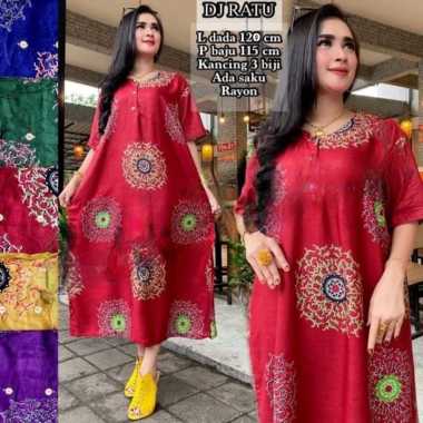 DASTER JUMBO BUSUI DJ MARISA LD 120 KEKINIAN KANCING DEPAN TUJUH LENGAN PENDEK MURAH ADEM RAYON XL X